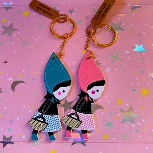 🍄set of 2 handmade cute girl keychains